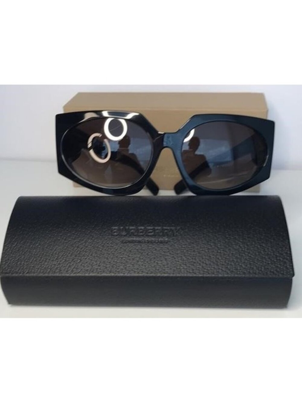 Burberry Women's BE4306 BE/4306 3001/8G Black Fashion Oval Sunglasses 60mm - Picture 5 of 12